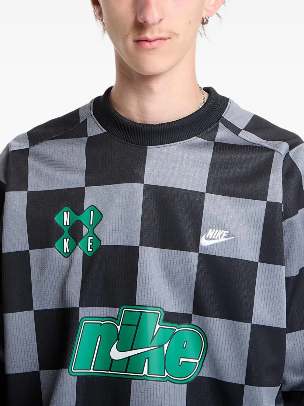 Nike Geruit T-shirt met logo-print Zwart