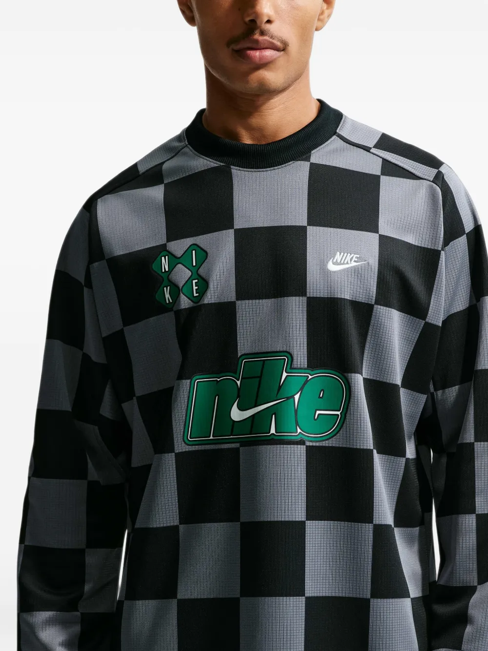 Nike Geruit T-shirt met logo-print Zwart