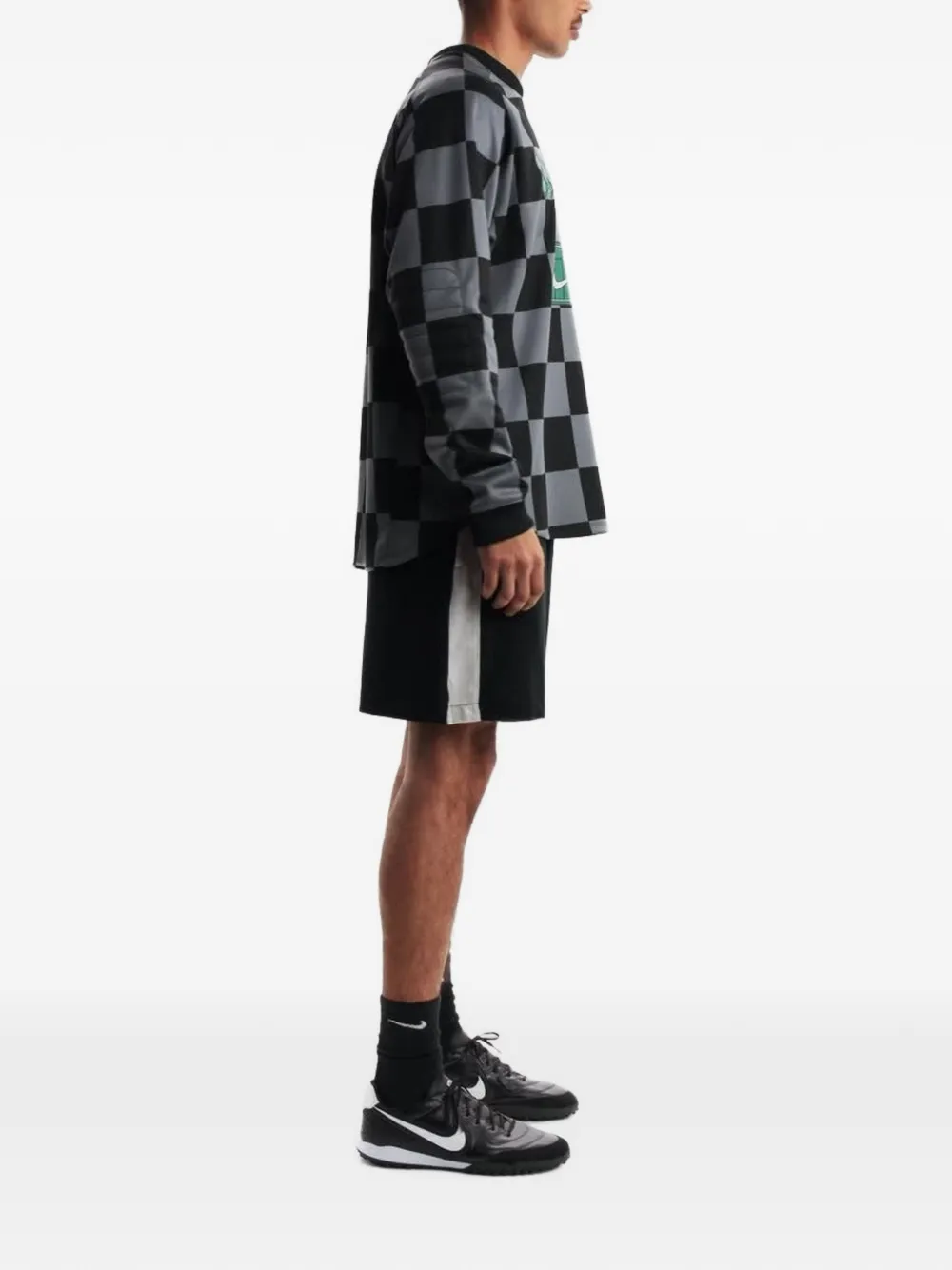 Nike Geruit T-shirt met logo-print Zwart