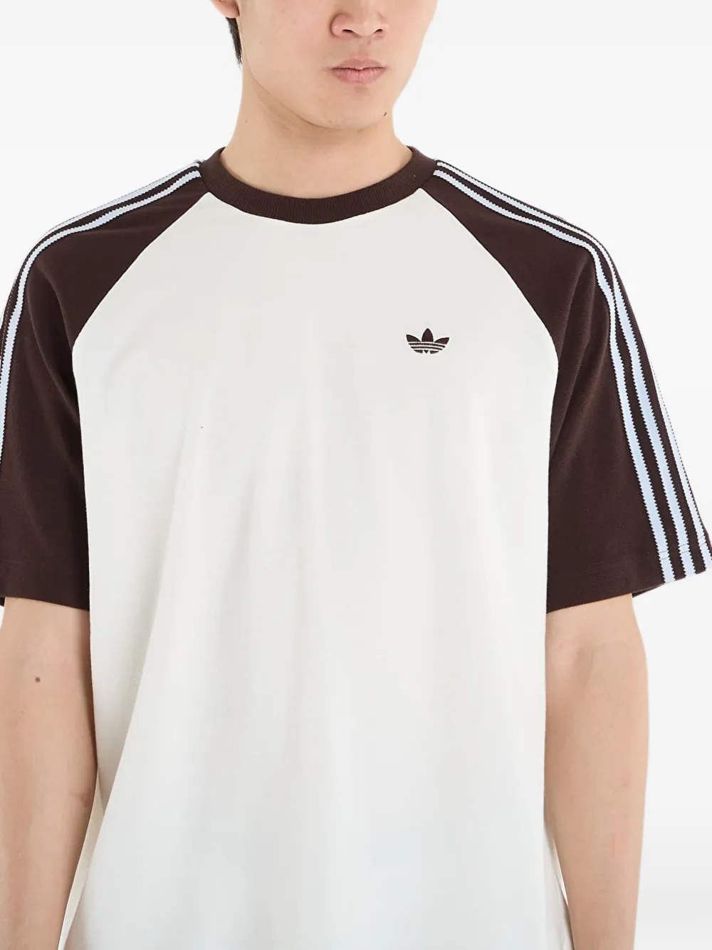 adidas Britcore raglan-sleeve logo-embroidered T-shirt Beige