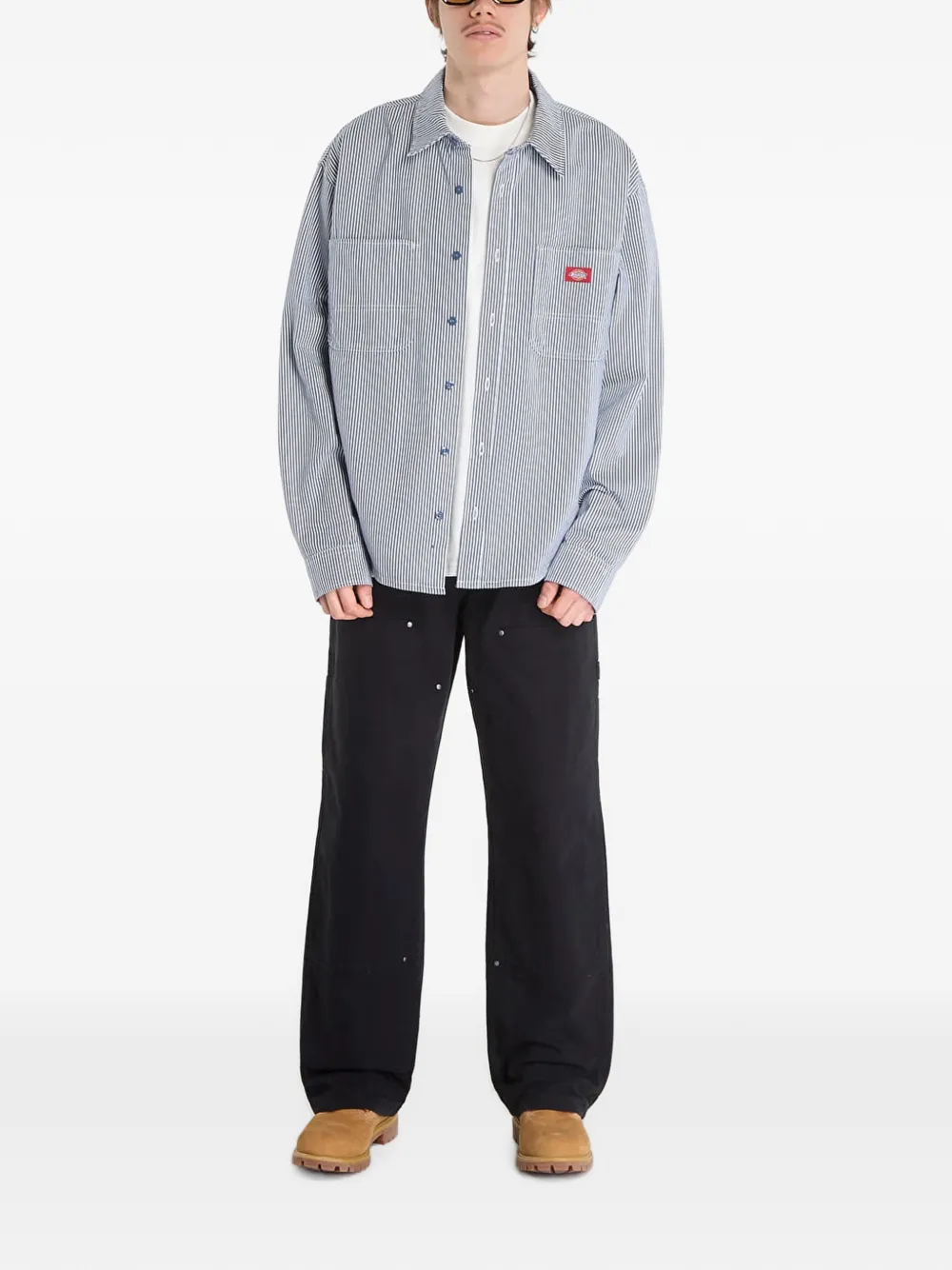 DICKIES Hickory gestreept overhemd Wit