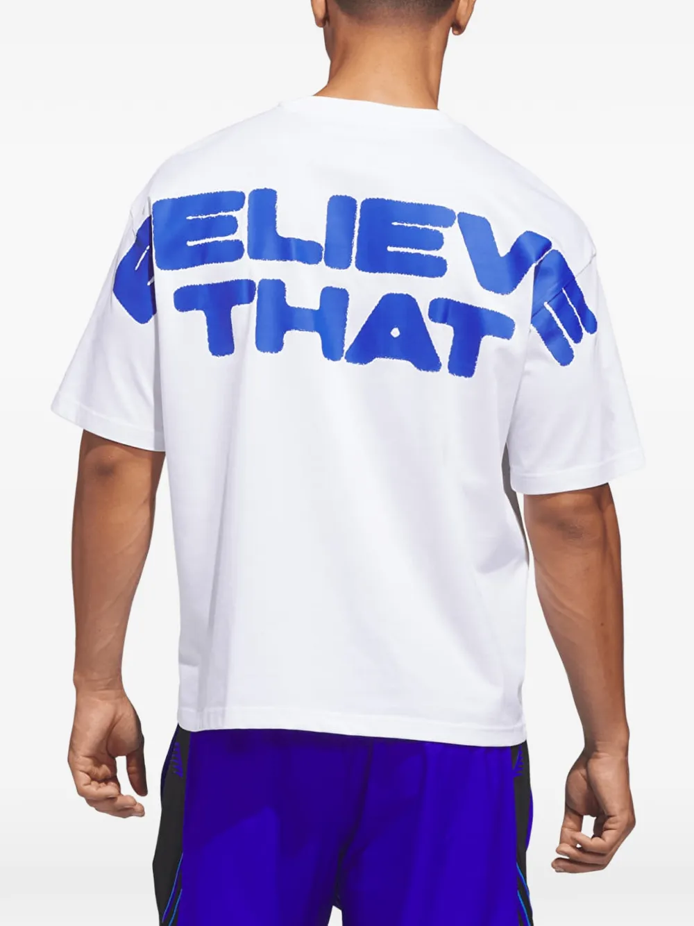 adidas Anthony Edwards Believe That graphic-print T-shirt Wit