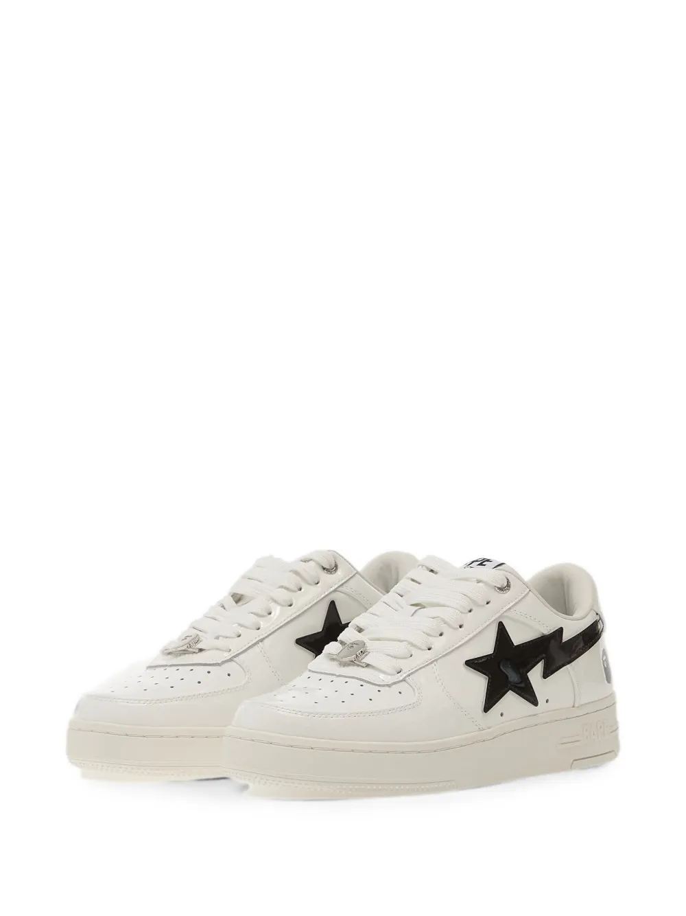 A BATHING APE Bape Sta patent-leather sneakers Wit