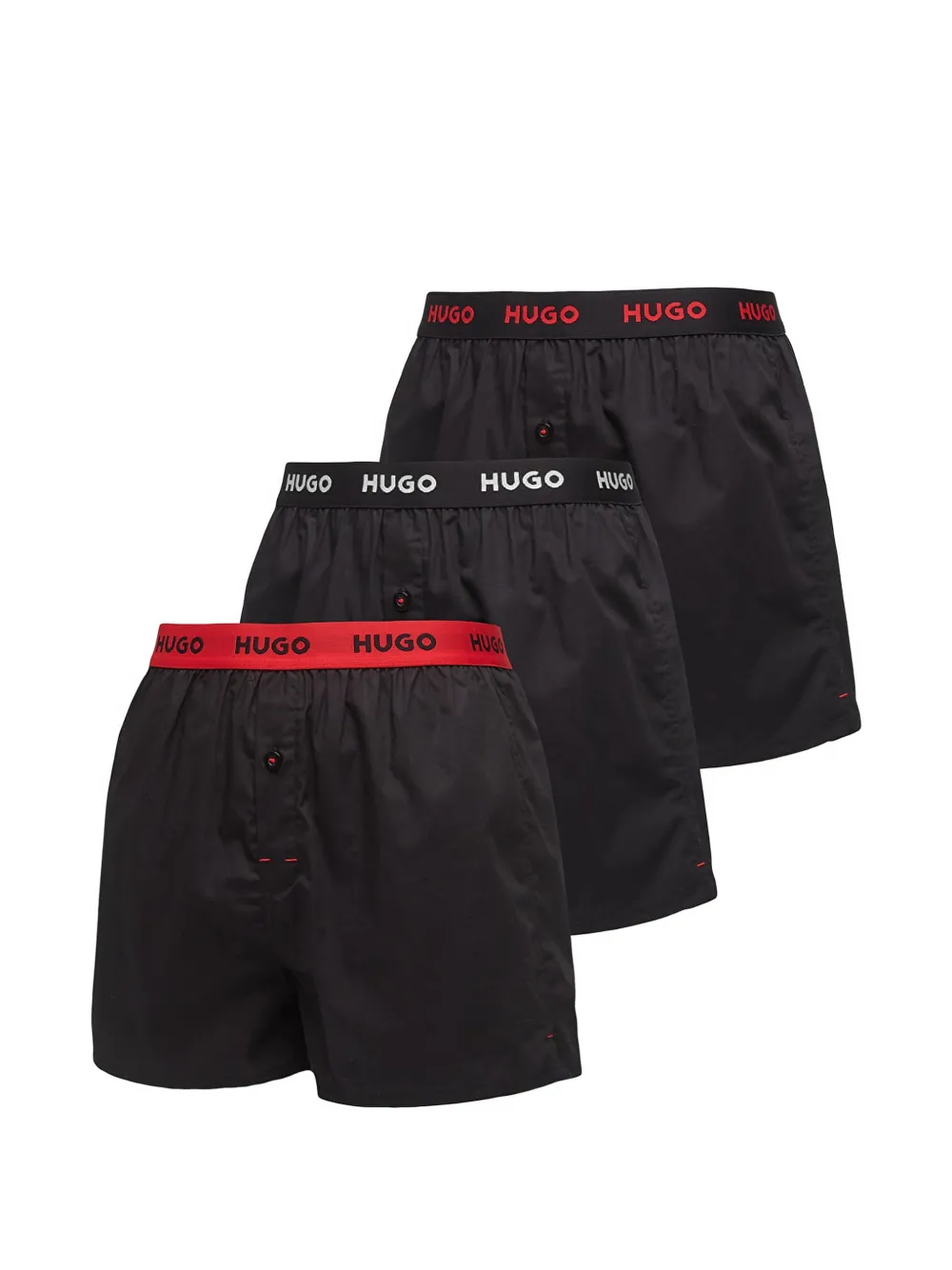 HUGO logo-waistband woven boxers set - Nero