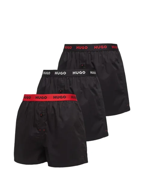 HUGO logo-waistband woven boxers set