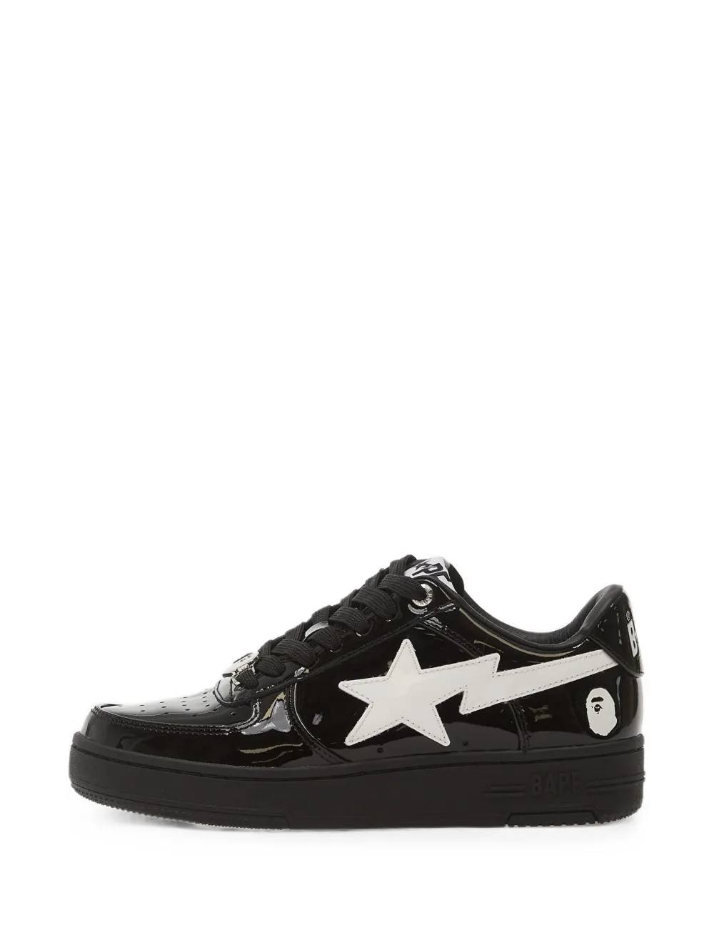 A BATHING APE Bape Sta patent-leather sneakers Zwart
