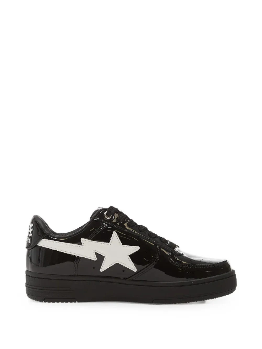 A BATHING APE Bape Sta patent-leather sneakers Zwart