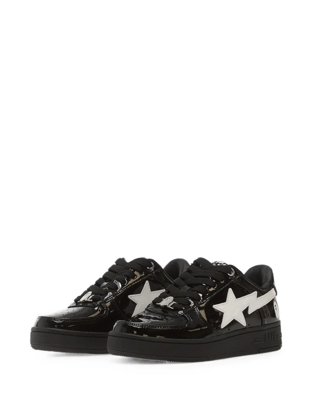 A BATHING APE Bape Sta patent-leather sneakers Zwart