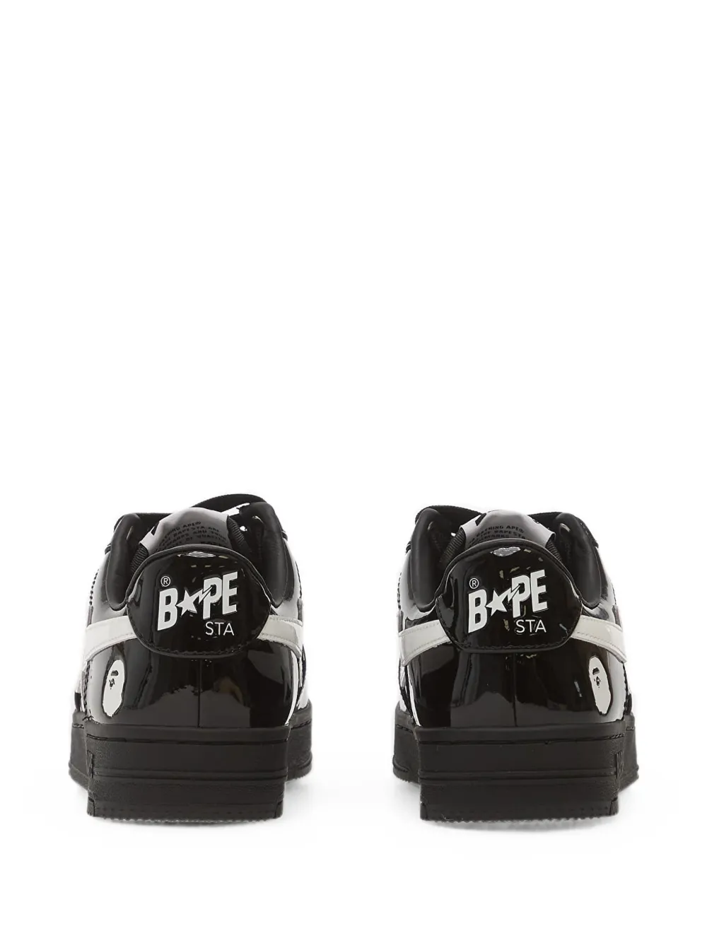 A BATHING APE Bape Sta patent-leather sneakers Zwart