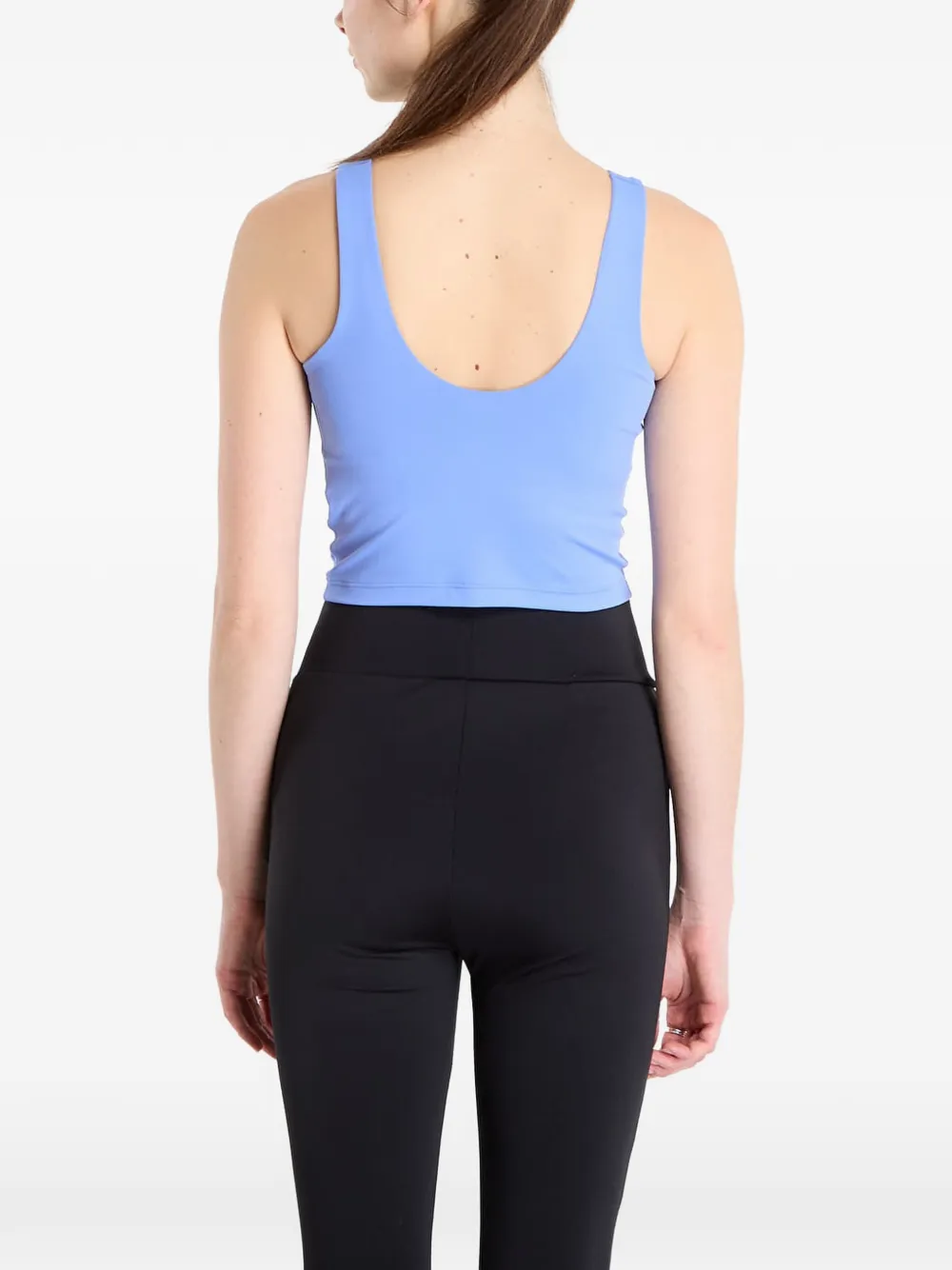 adidas Studio All Me logo-print cropped tank top Blauw