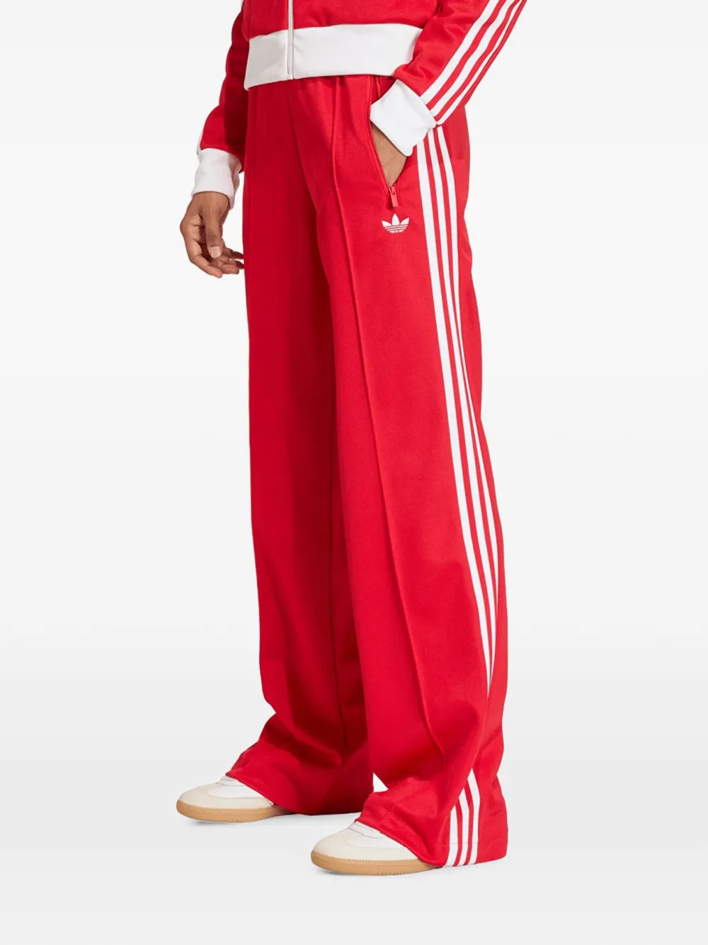 adidas Classic logo-embroidered side-stripe track pants - Rosso