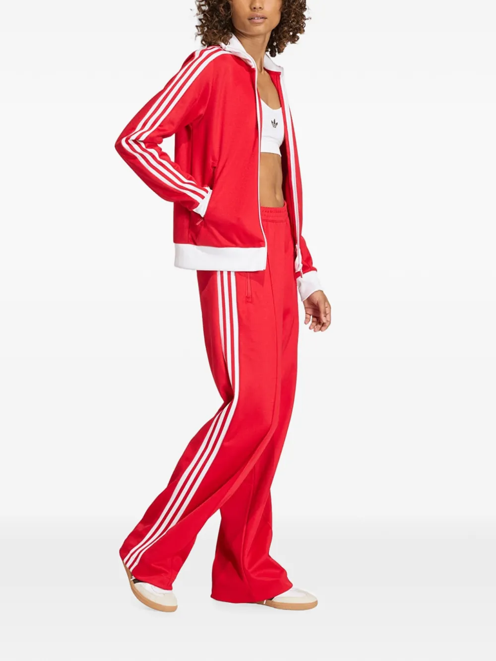 adidas Classic logo-embroidered side-stripe track pants Rood