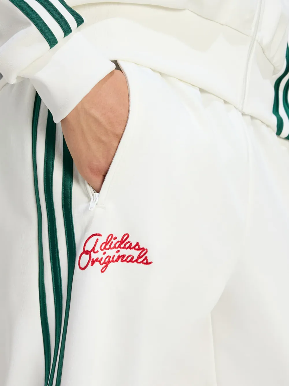adidas Firebird side-stripe track pants Wit