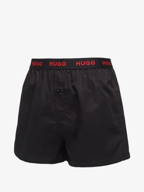 HUGO vævede boksershorts med logotryk (sæt med tre)