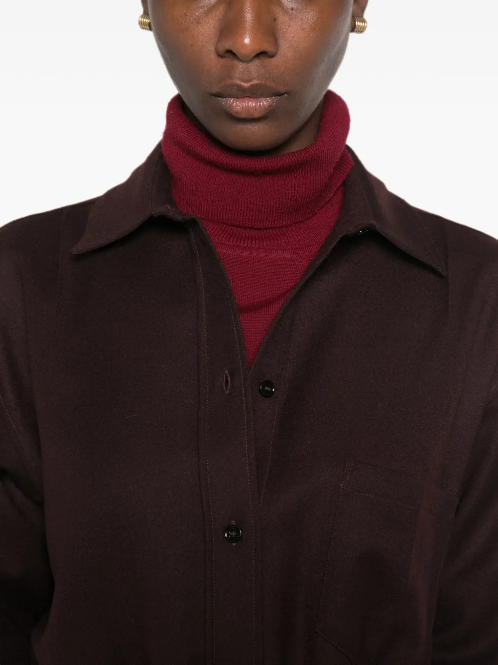 Victoria Beckham Wollen pyjamashirt Bruin
