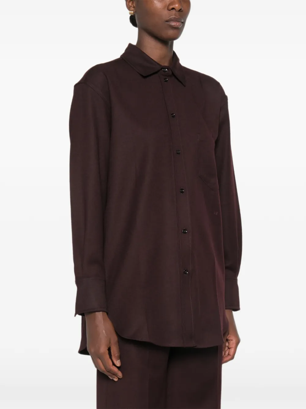 Victoria Beckham Wollen pyjamashirt Bruin