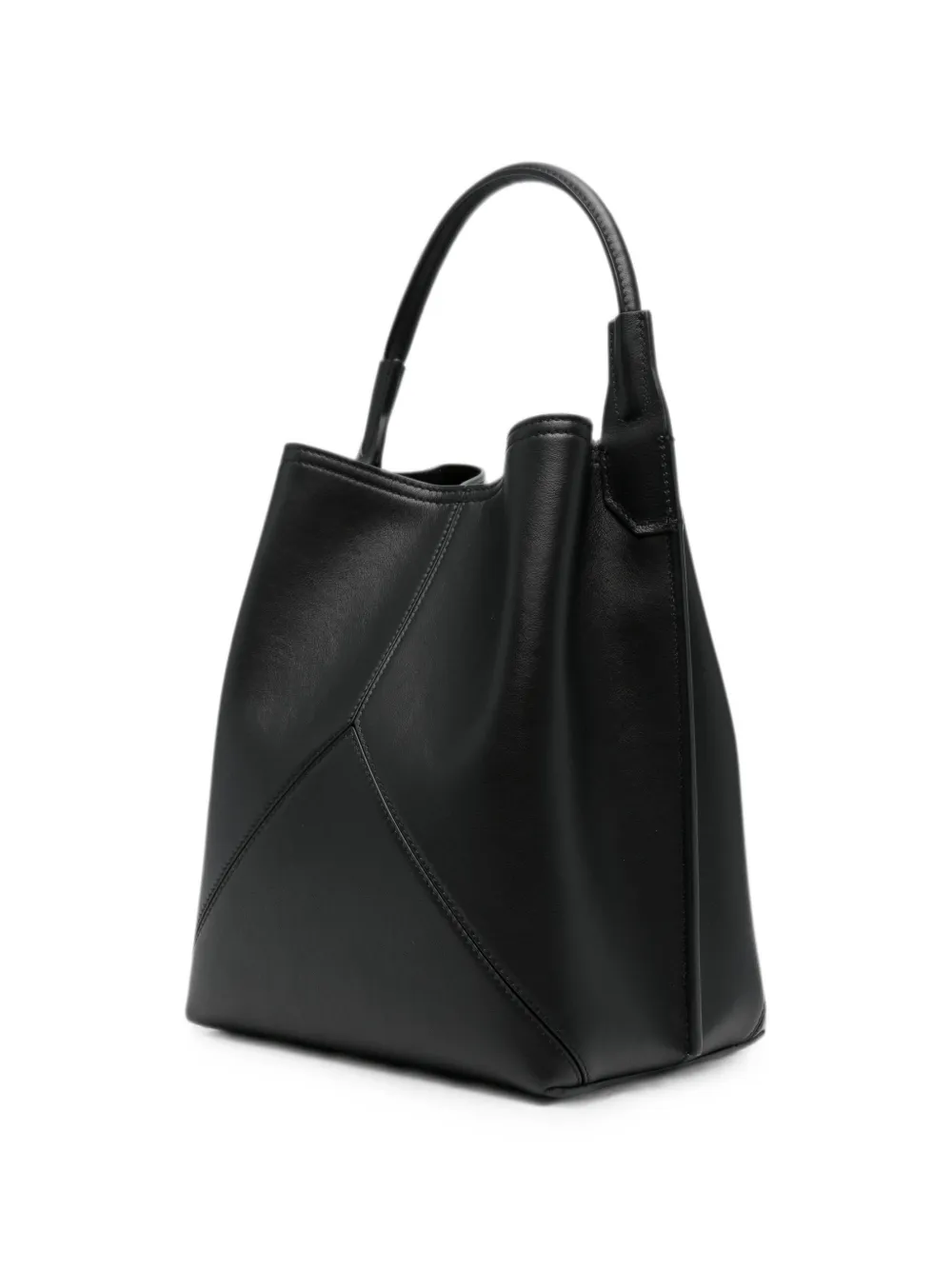 Victoria Beckham Victoria kalfsleren bucket-tas met gesp Zwart