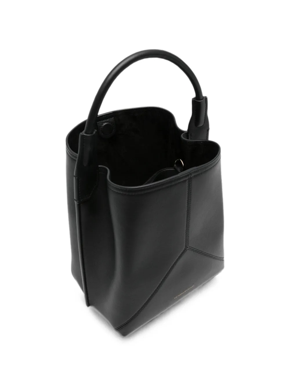 Victoria Beckham Victoria kalfsleren bucket-tas met gesp Zwart