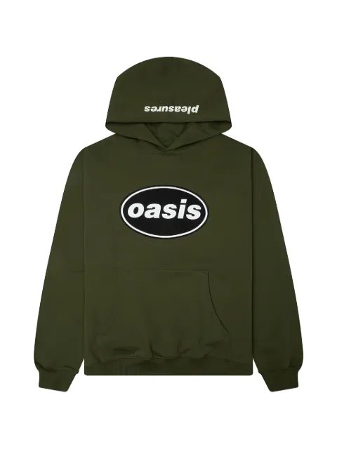 Pleasures logo-patch hoodie