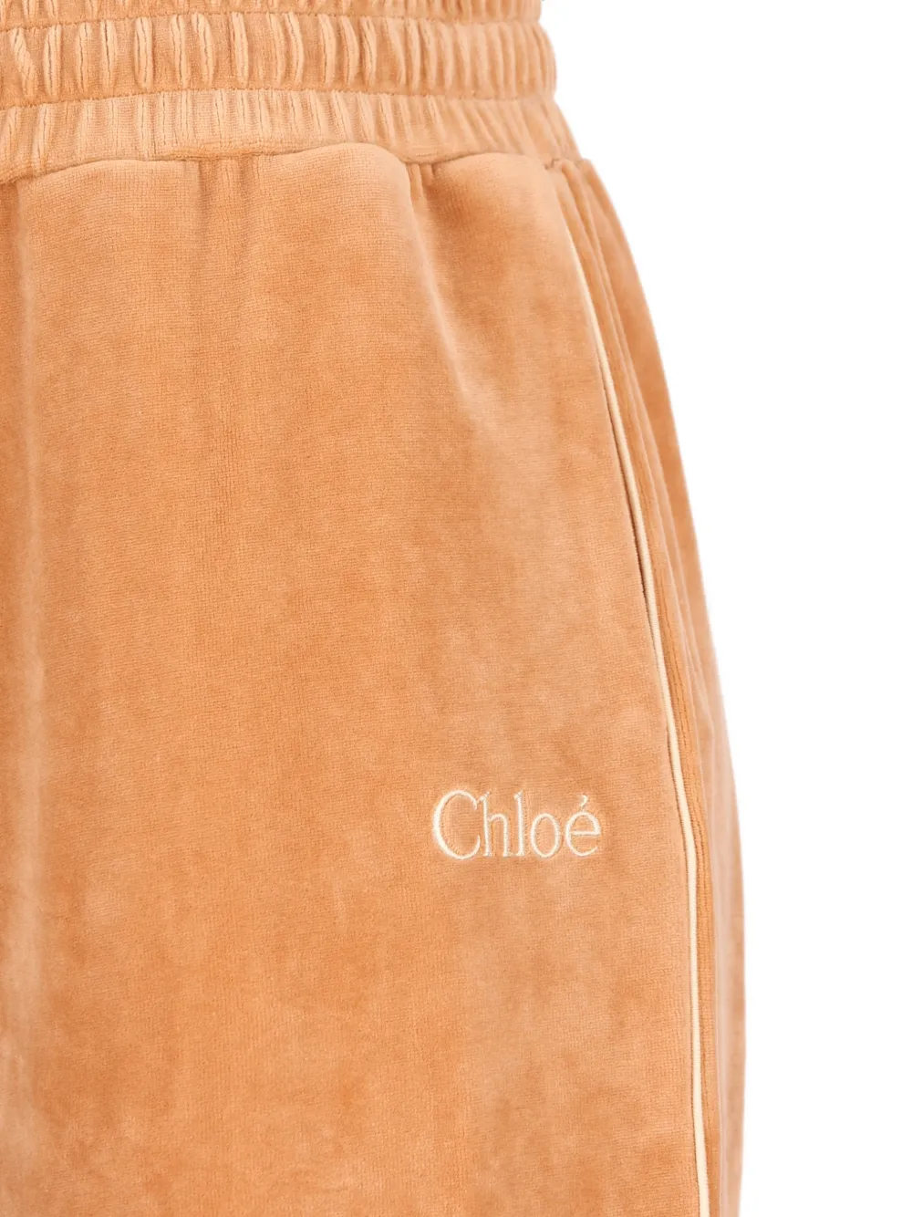 Chloé Fluwelen trainingsbroek met wijde pijpen Beige