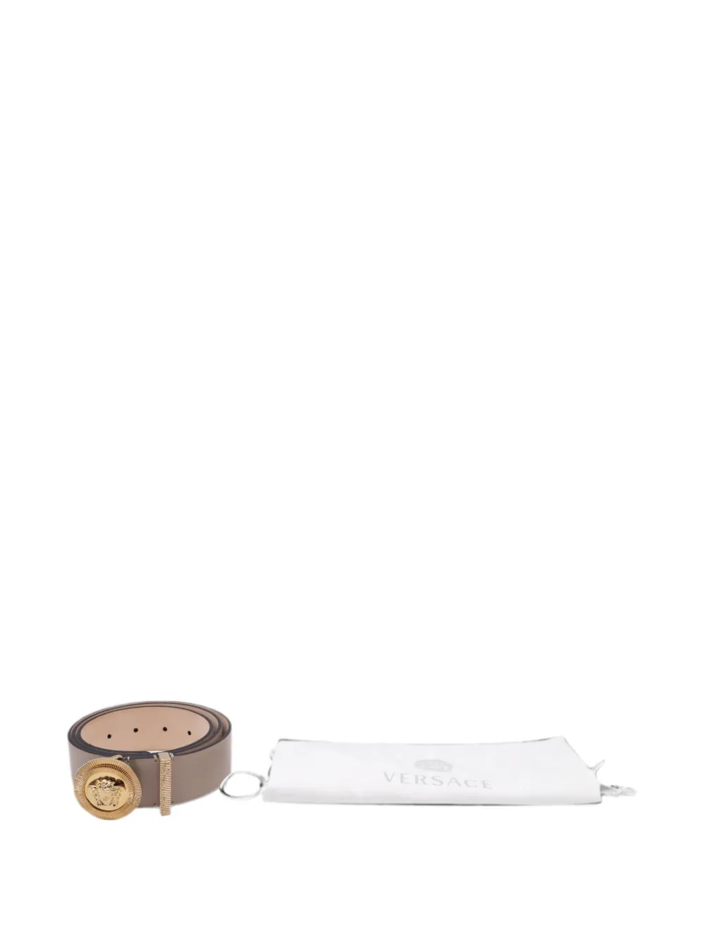 Pre-owned Versace 2022 Medusa Biggie Belt In Neutral