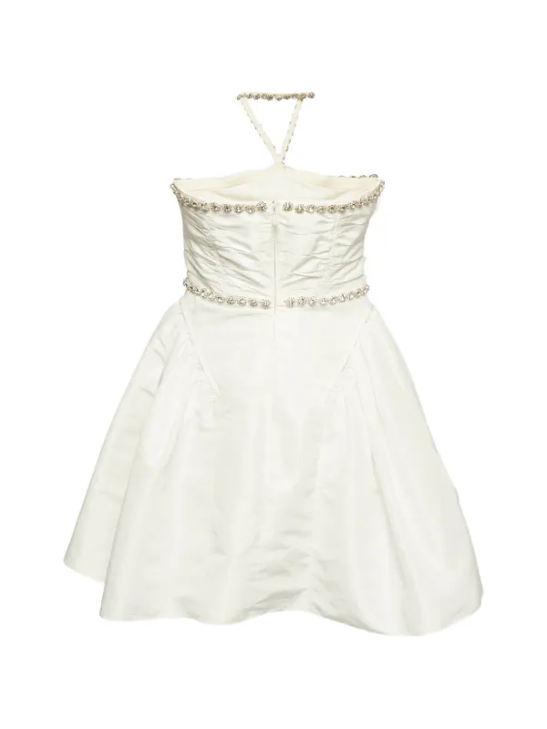 self portrait white taffeta diamante trim mini dress Bloomingdales Self-Portrait White Taffeta Diamante Mini Dress 465.00