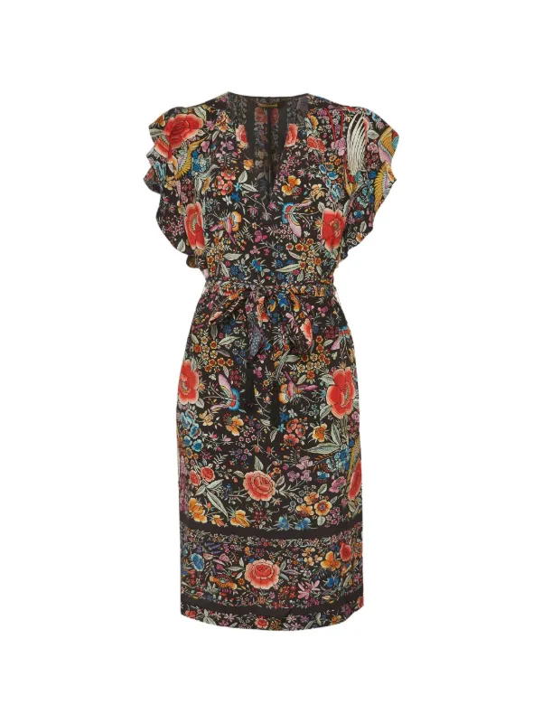 roberto cavalli vintage dress F/W 2000s Black Silk Roberto Cavalli Vintage sheer-sleeved Embroidered