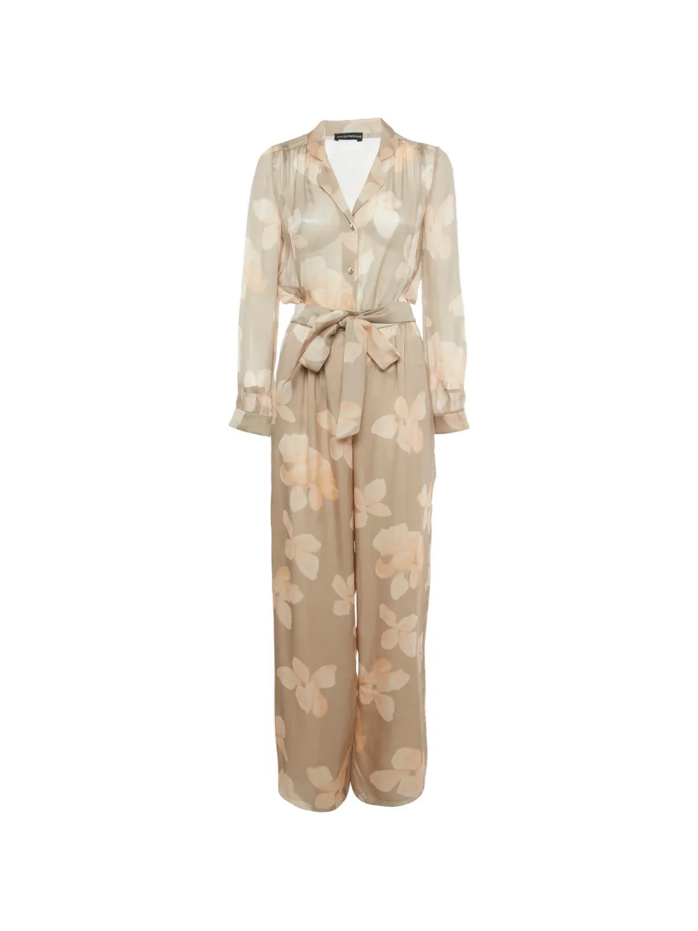 Emporio Armani Pre-Owned floral-print belted jumpsuit - Toni neutri
