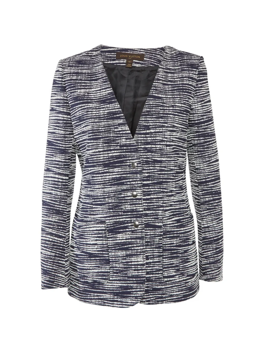 Louis Vuitton Pre-Owned tweed button-front jacket - Blu