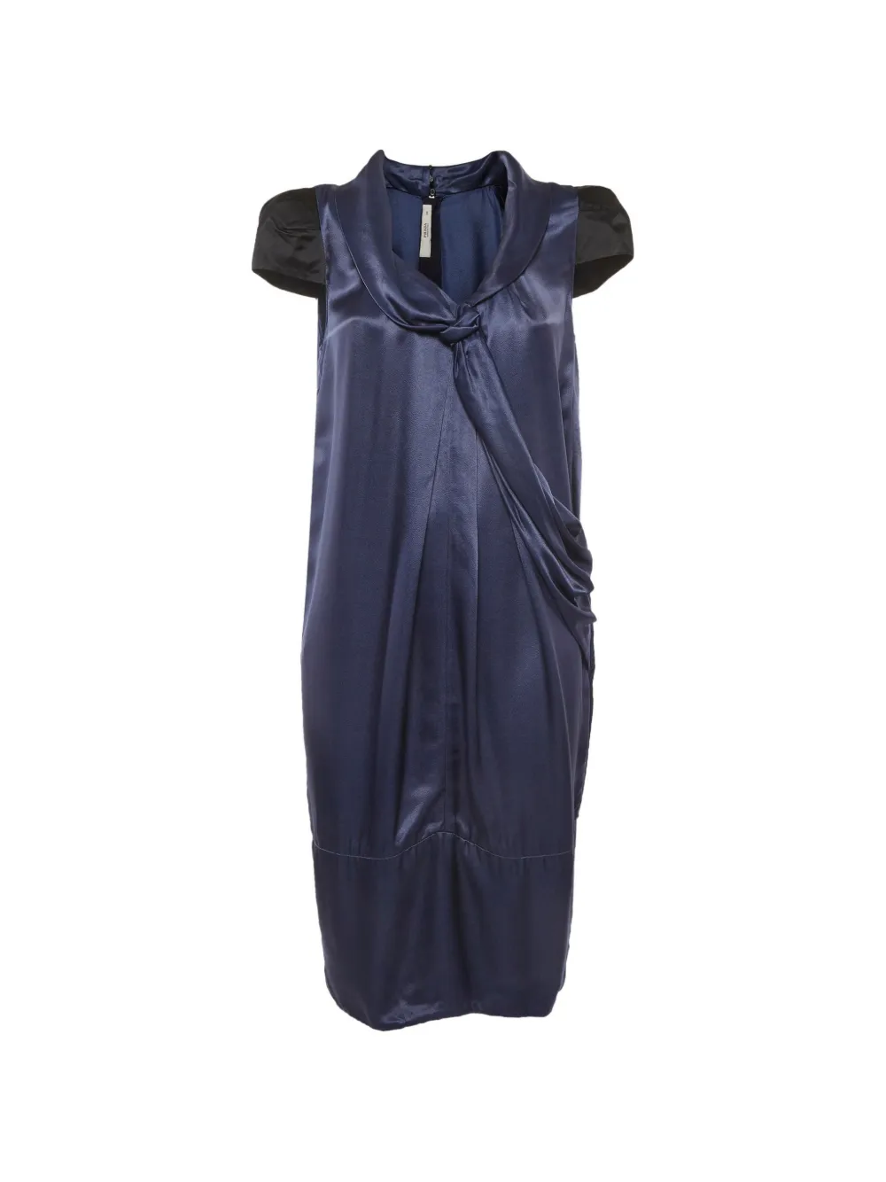 Pre-owned Prada Draped Midi Dress In Blue