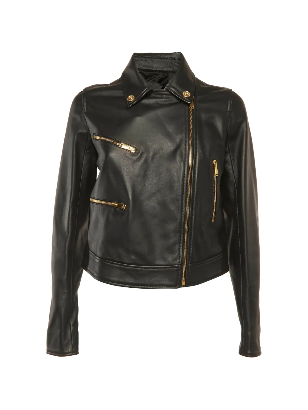 Versace Pre-Owned zip-up leather jacket - Nero