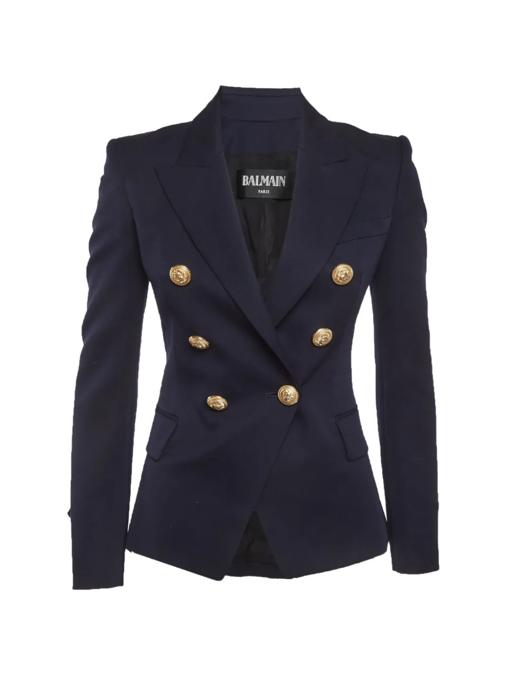 Pre-owned Balmain Double-breasted Blazer In Blue