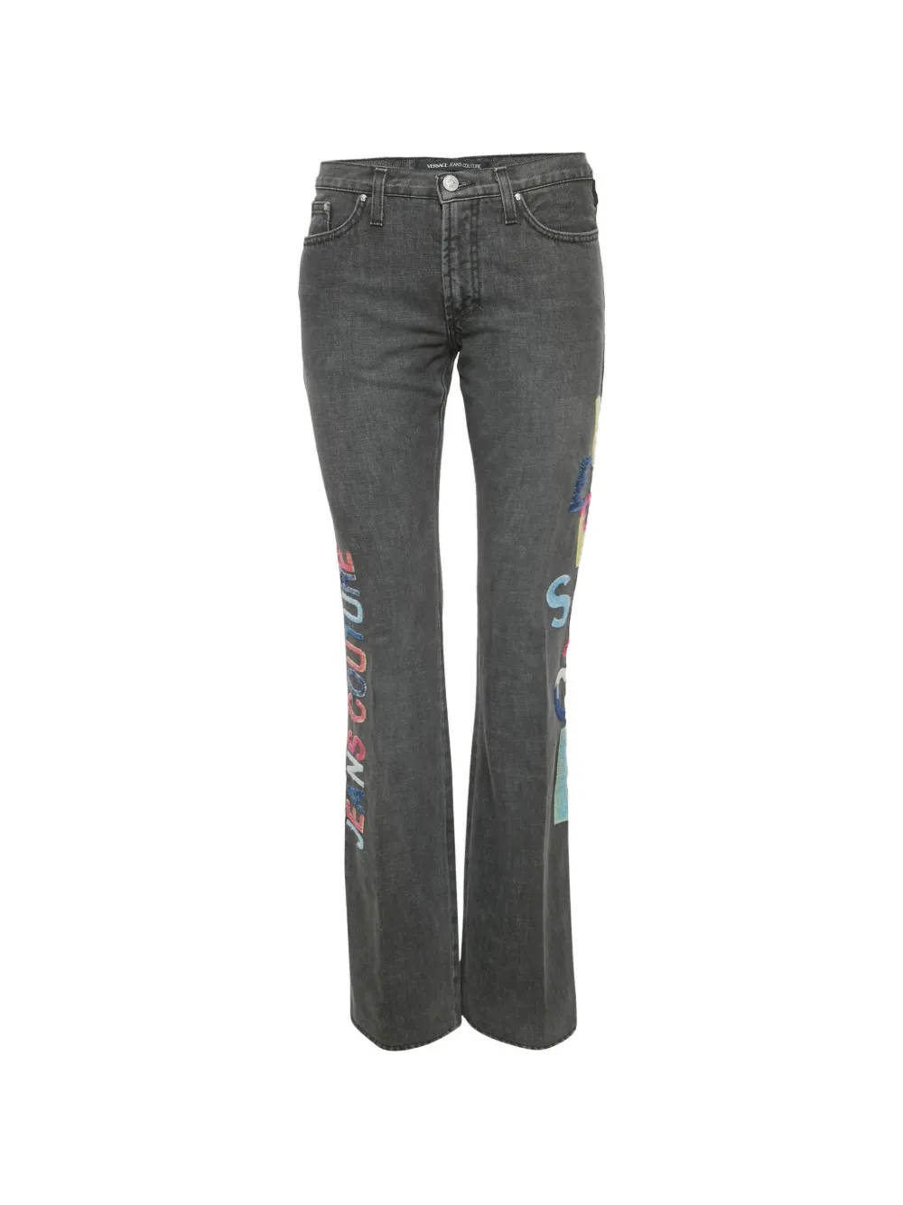 Versace Jeans Couture logo-embroidered jeans - Grigio