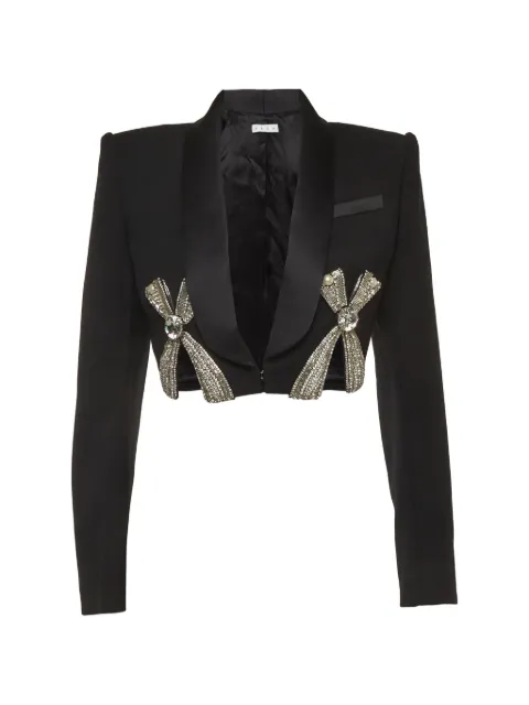 AREA blazer corto con detalles de cristal y lazo