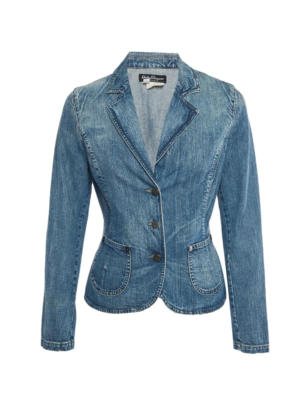 Ferragamo Pre-Owned slim-fit denim jacket - Blu
