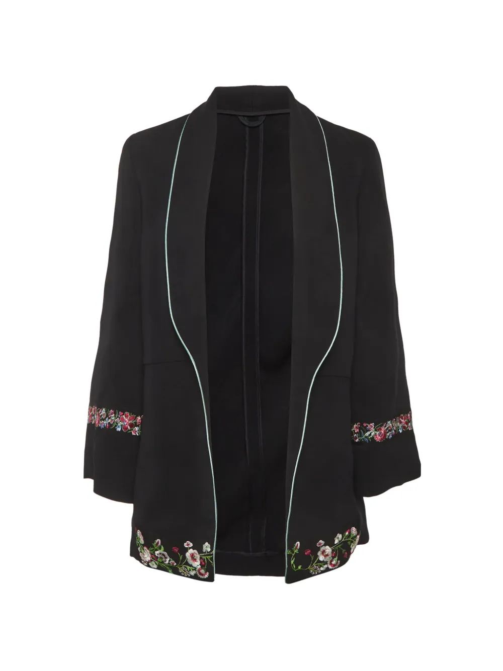 Etro Pre-Owned floral-embroidered crepe blazer - Nero