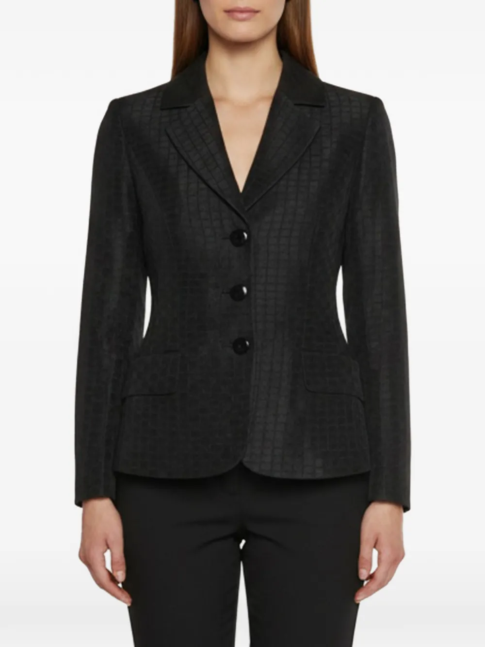 Emporio Armani Pre-Owned jacquard single-breasted blazer - Schwarz