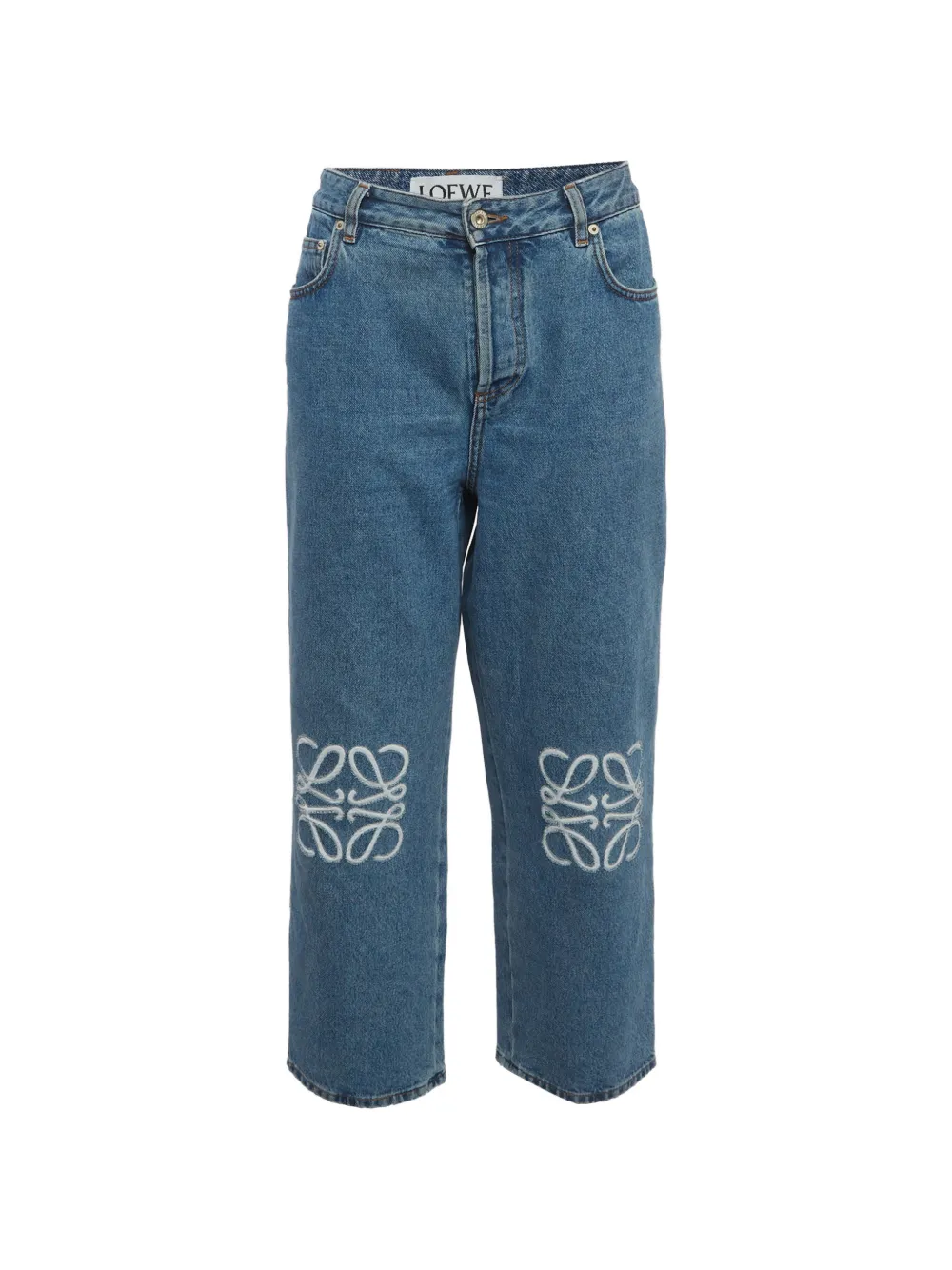 Loewe Pre-Owned Anagram cropped jeans - Blu