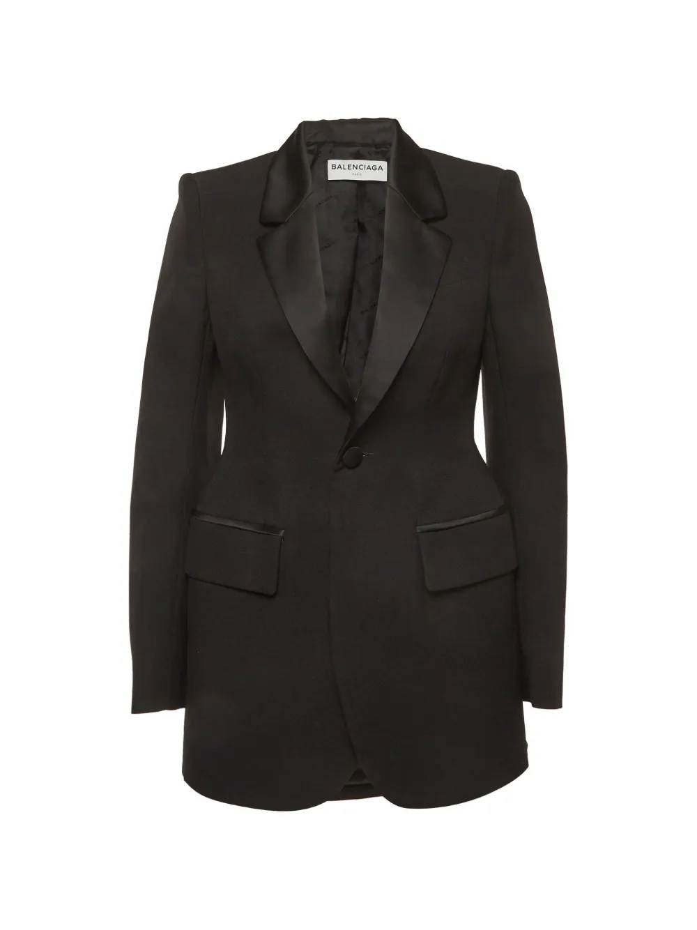 Balenciaga Pre-Owned satin-trim single-breasted blazer - Nero