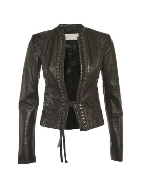 Valentino Garavani Pre-Owned chaqueta con cordones y efecto de piel de cocodrilo