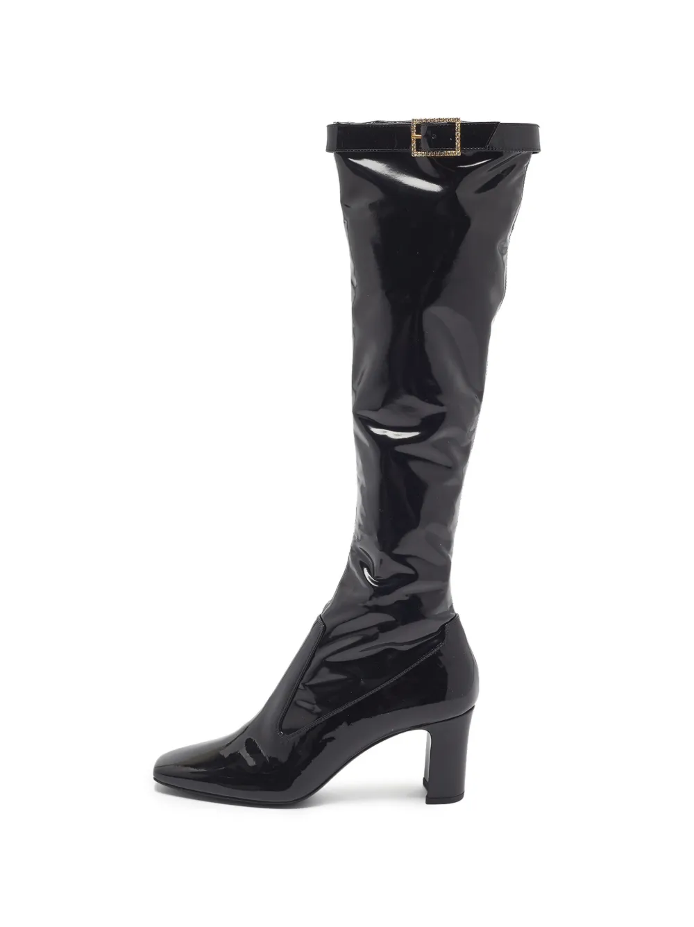 Saint Laurent Pre-Owned Twiggy patent leather boots - Schwarz