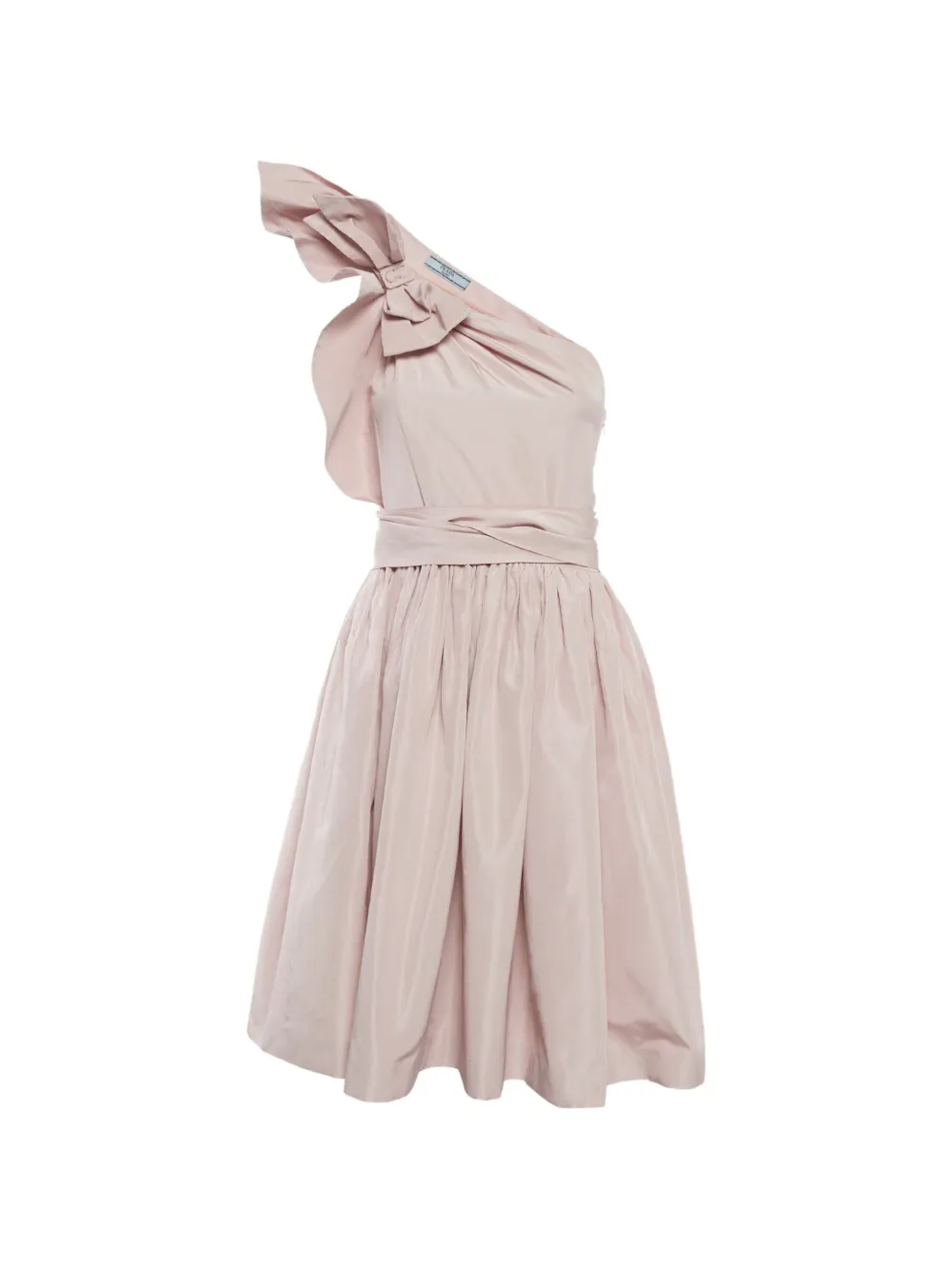Prada Pre-Owned one-shoulder bow-detail mini dress - Rosa