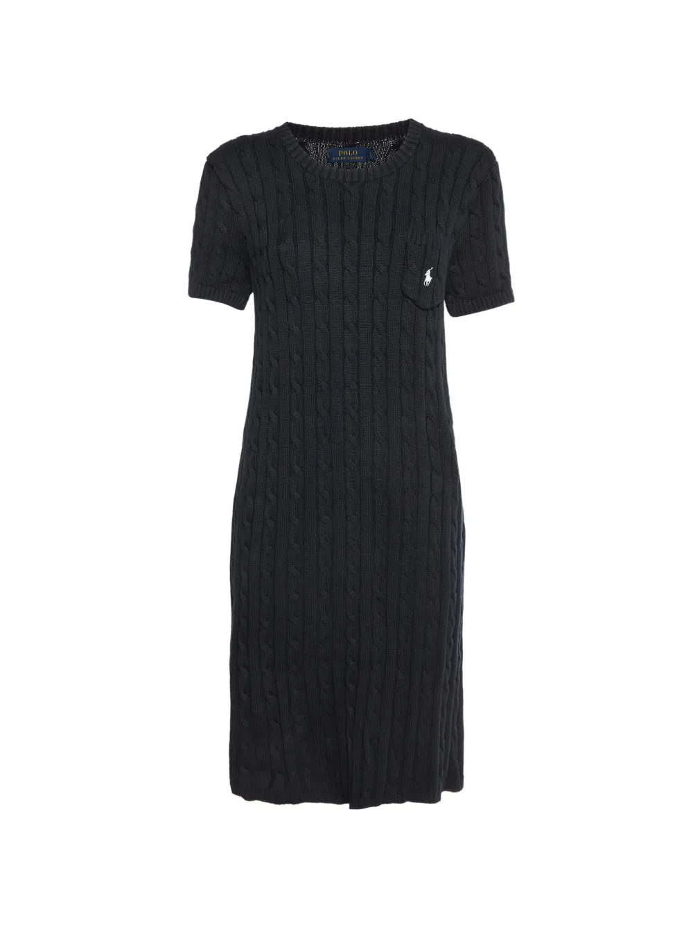 Polo Ralph Lauren Vintage cable-knit patch-pocket midi dress - Blau
