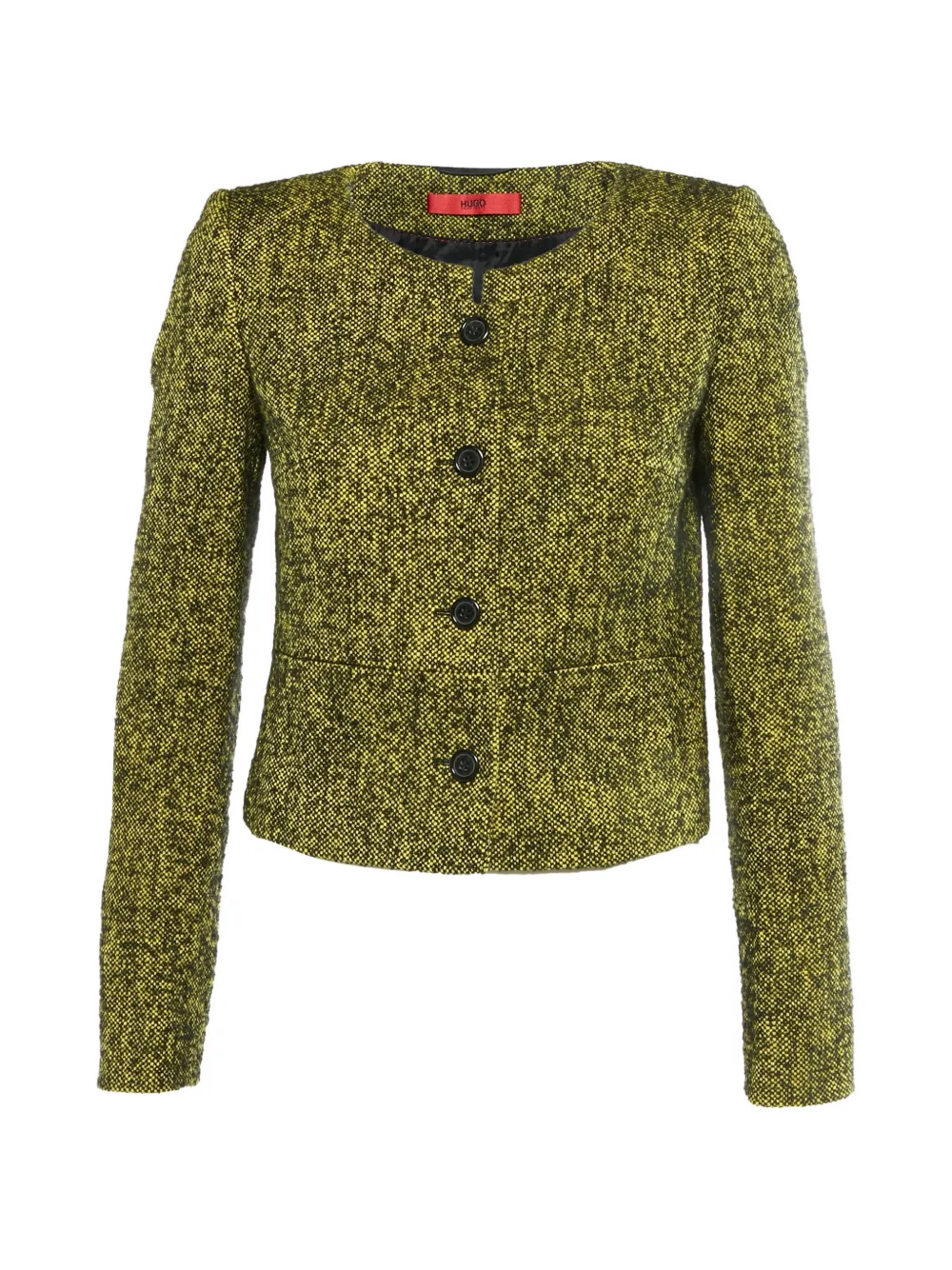 BOSS GREEN HUGO BOSS collarless boucle jacket - Giallo