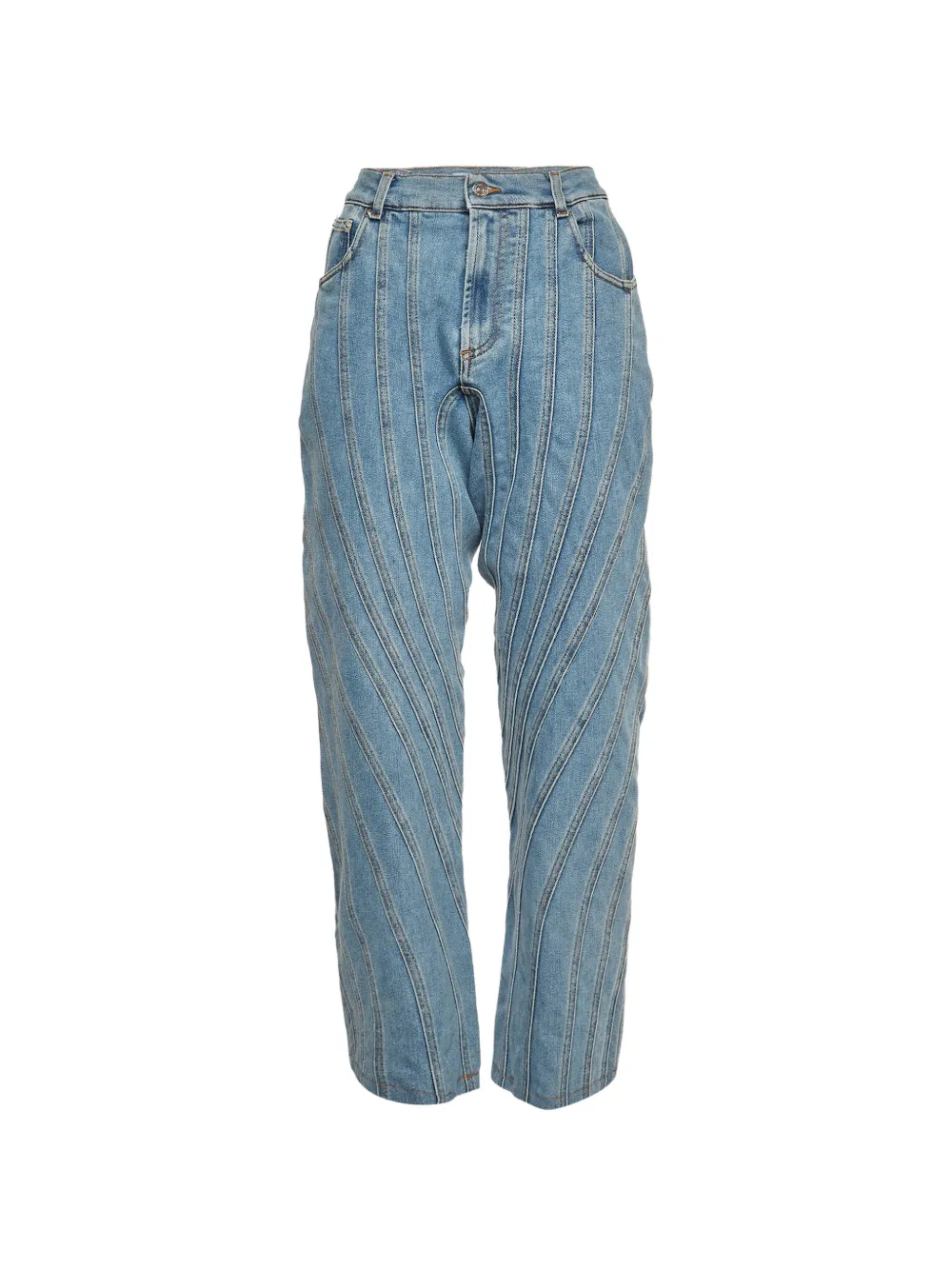 Pre-owned Mugler Buttoned Baggy Jeans In Blue
