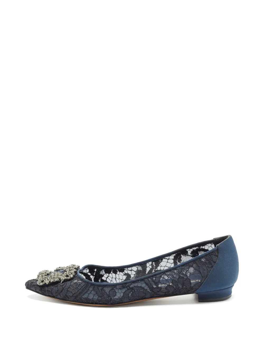 Manolo Blahnik Hangisi lace ballet flats - Blau
