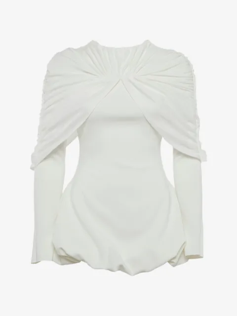 CHATS BY C.DAM draped bubble-hem mini dress