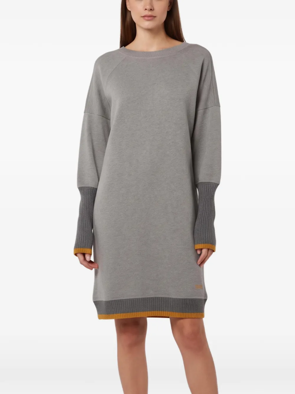 Victoria Victoria Beckham ribbed-trim sweatshirt midi dress - Grey
