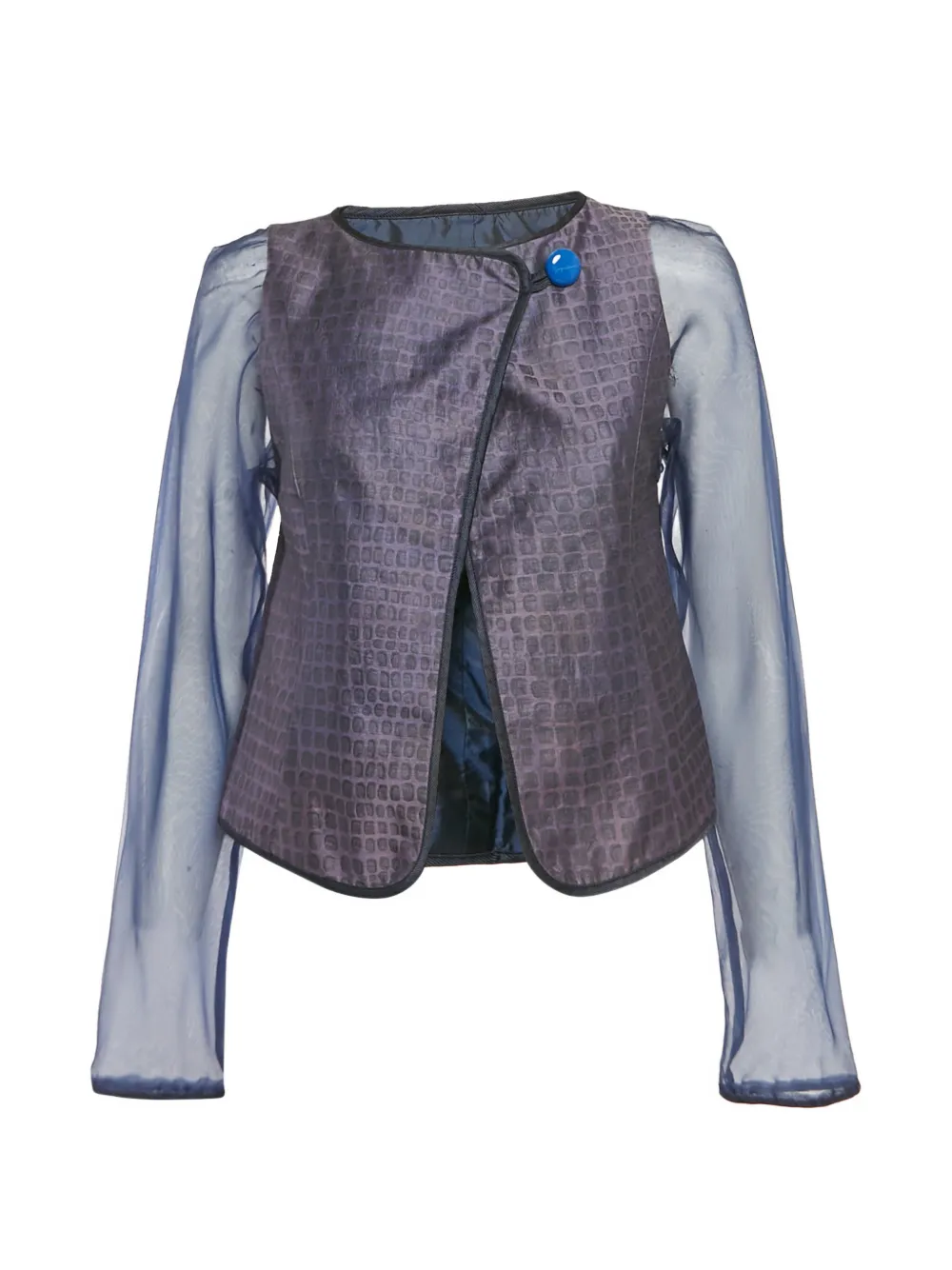 Giorgio Armani Pre-Owned sheer-sleeve jacket - Viola