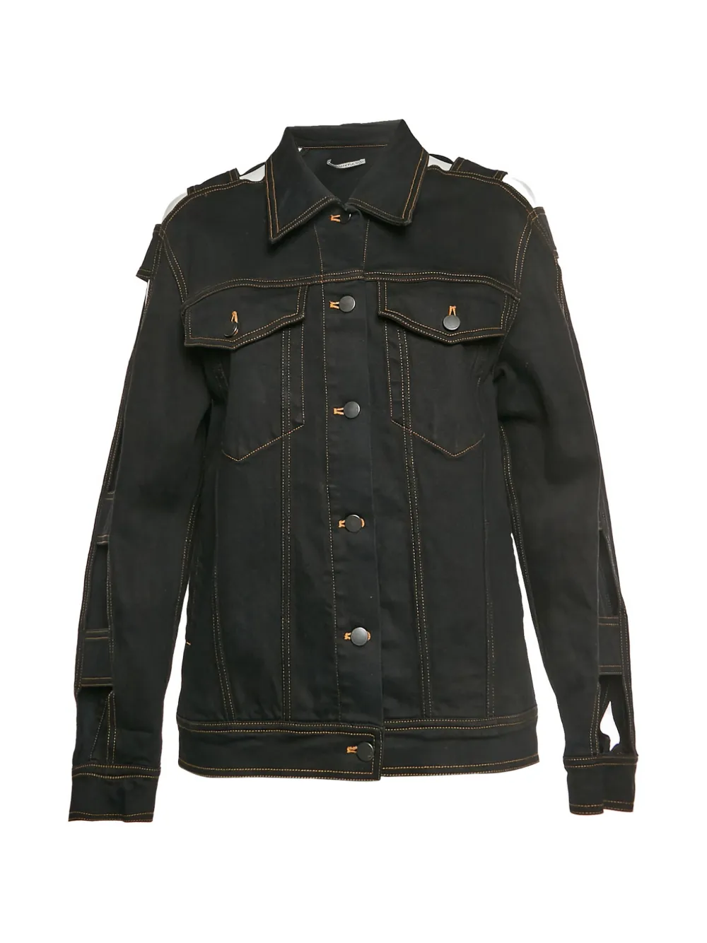 Pre-owned Alessandra Rich Long-sleeve Denim Jacket In Black